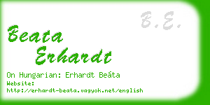 beata erhardt business card